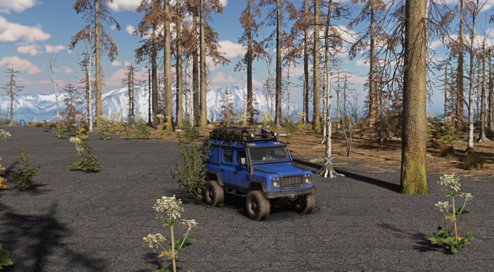 Screenshot der Mod "Megarace" aus dem Spiel „RoadCraft“.