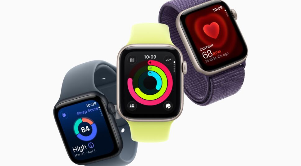 Drei Modelle der Apple Watch SE 3