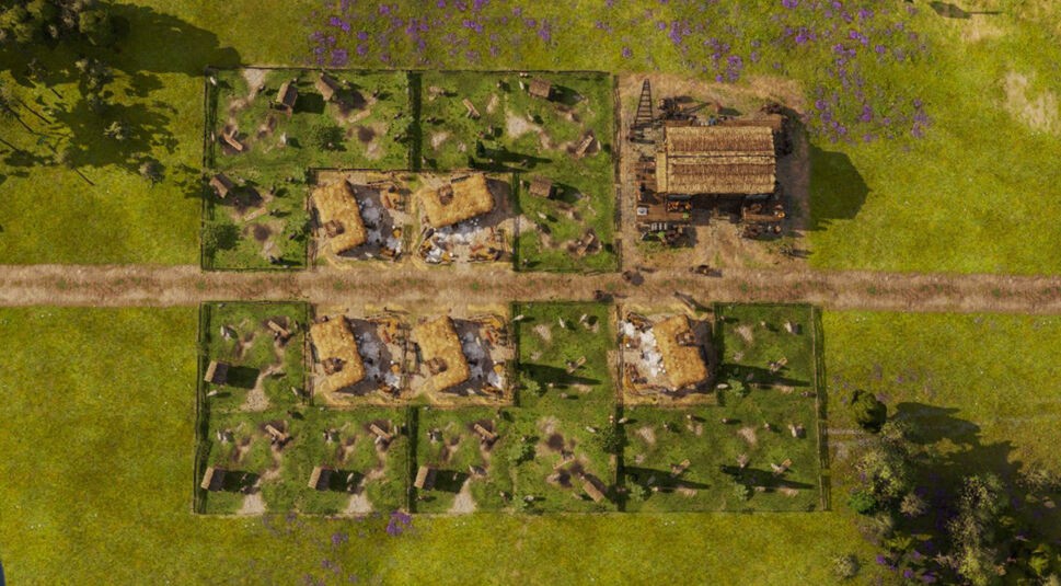 Beispiel-Layout für die Produktion von Schafswolle.