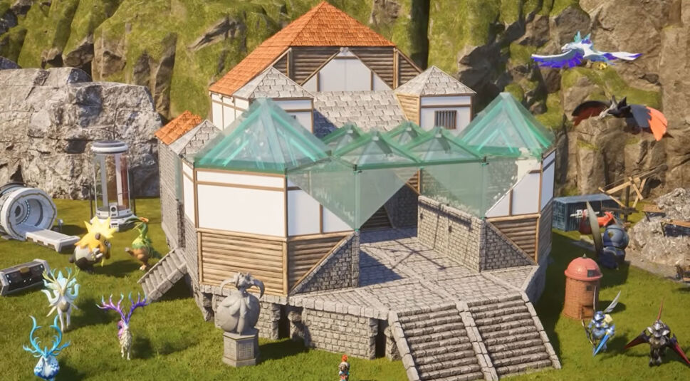 Ein Gebäude in „Palworld“ mit den neuen Bauteilen aus dem „Home Sweet Home“-Update.