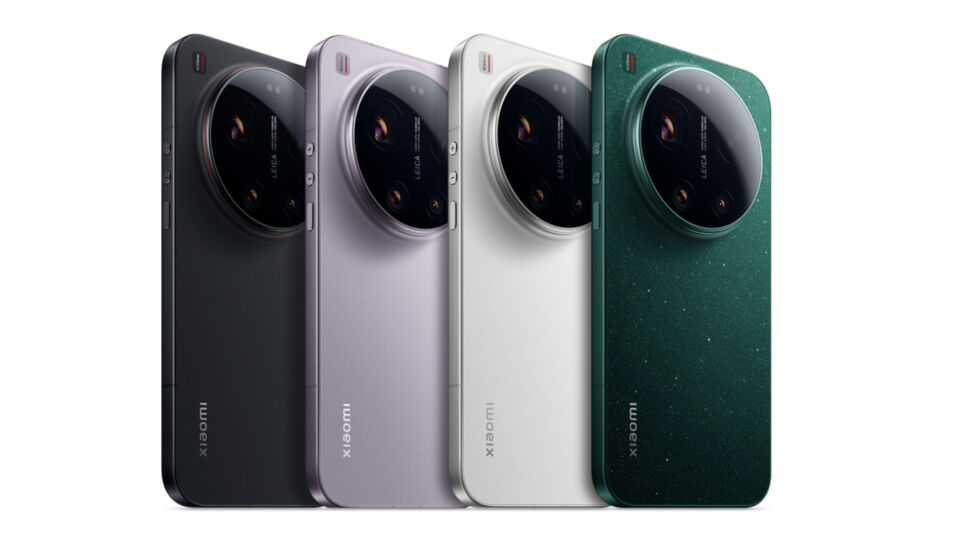 Das Xiaomi 17 Ultra in den Farben Schwarz, Lila, Weiß und Grün.