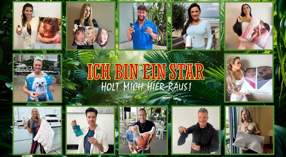 Auf dem Werbebild zum Dschungelcamp 2026 präsentieren die Stars ihre persönlichen Luxusartikel. Samira Yavuz zeigt ein Kissen mit Kinderfoto und Lippenpflege, Simone Ballack trägt eine Kette mit Amulett und Babypuder, während Hubert Fella ein Kissen mit Hundemotiv und Ohrstöpsel dabei hat. Auch Eva Benetatou, Gil Ofarim, Ariel, Umut Tekin, Patrick Romer, Nicole Belstler-Boettcher, Mirja du Mont, Stephen Dürr und Hardy Krüger halten emotionale oder praktische Gegenstände in den Händen – vom Parfum über Ohrstöpsel bis zu Kissen mit Familienfotos.