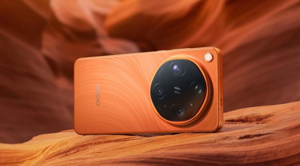 Das OPPO Find X9 Ultra in der Farbe Canyon Orange.