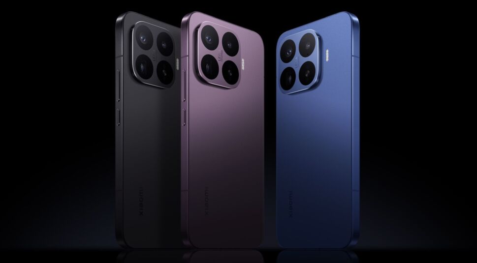 Das Xiaomi 17T Pro in den Farben Schwarz, Lila und Blau.