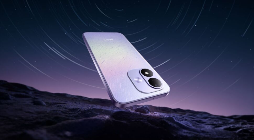 Das Redmi Note 17 ist in der Farbe Celestial Purple (Lila) zu sehen.