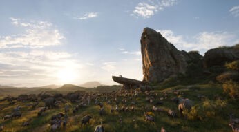 Alle Tiere versammeln sich in "Der König der Löwen" um den Königsfelsen in Oscar-nominierte Filme auf GigaTV. Foto: Disney