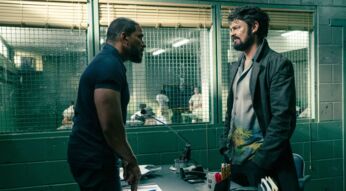 Bild aus der Superheldenserie „The Boys” mit Laz Alonso und Karl Urban.