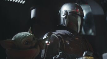 Baby Yoda und der Mandalorianer in „Star Wars: The Mandalorian”.