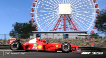 Roter Rennwagen auf der Strecke in Japan in F1 2020