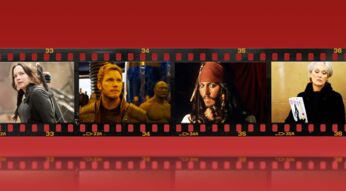 Filmstreifen mit Katniss Everdeen, Peter Quill, Jack Sparrow und Miranda Priestly