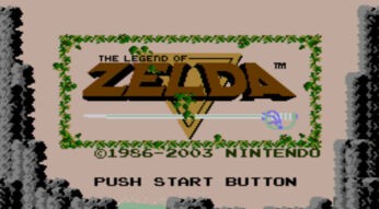 Der Startbildschirm des Spiels Legend of Zelda