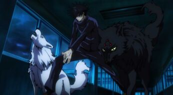 Megumi beschwört Geister-Hunde in Jujutsu Kaisen.