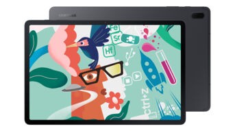 Galaxy Tab S7 FE 5G in Schwarz von vorne und hinten