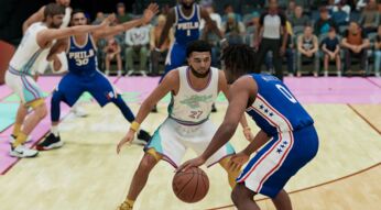 Ein Basketballspiel in NBA 2K22