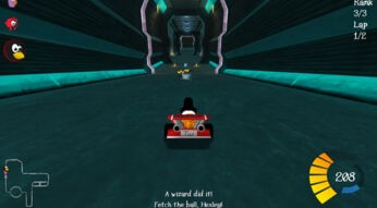 Kart in Spielszene aus SuperTuxKart