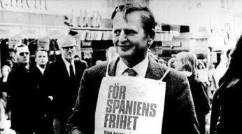 Olof Palme sammelt 1975 Spenden für Spanien