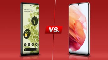 Das Google Pixel 6 und Samsung Galaxy S21.