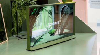 Der Samsung TV der Serif-Serie.