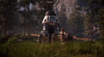 Eine Raumkapsel im Survival-Game Icarus