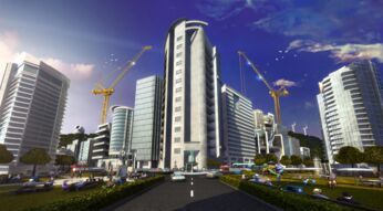 Eine Stadt in dem Spiel Cities: VR