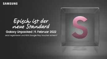 Hinweistext zum Samsung Unpacked-Event am 9. Februar 2022