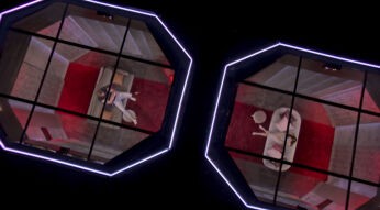 Ein Mann und eine Frau, getrennt durch eine Wand