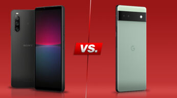 Xperia 10 IV von Sony neben dem Pixel 6a von Google