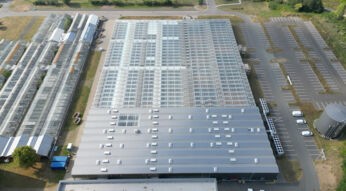 Vogelperspektive auf ein Gewächshaus