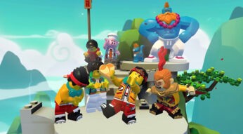 Eine Truppe, die ein Spiel in Lego Brawls gewonnen hat