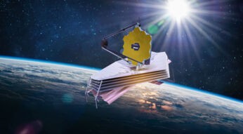 Eine Abbildung des James-Webb-Teleskops im All