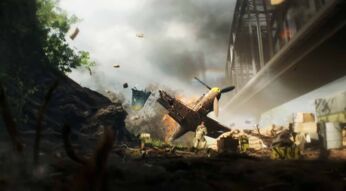 Ein abgestürztes Flugzeug in Battlefield 5