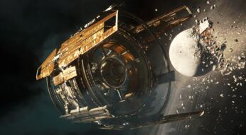 Eine Raumstation im Spiel Ixion