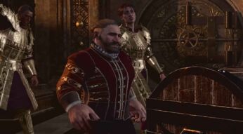 Ein Händler und zwei Wachen in Baldur's Gate 3