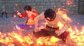 Ruffy und sein Vater in One Piece: Odyssey