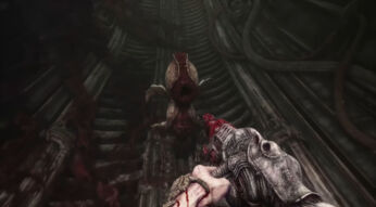 Eine außerirdische Kreatur im Spiel Scorn