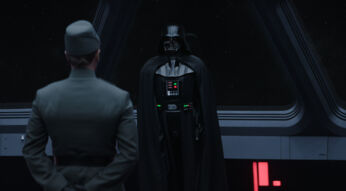 Darth Vader steht einem untergebenden gegenüber