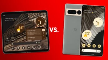 Pixel Fold und Pixel 7 Pro gegenübergestellt