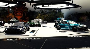 Der Motorraum mit verschiedenen Fahrzeugen in "The Crew: Motorfest"