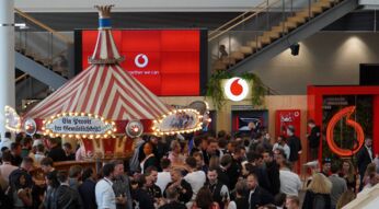 Vodafone Messestand bei der Bits and Pretzels