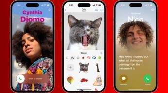 Das iPhone 15 vor rotem Hintergrund