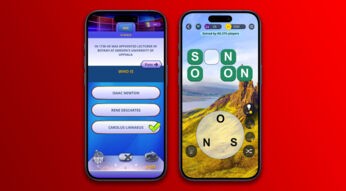 Das iPhone 15 Pro vor rotem Hintergrund