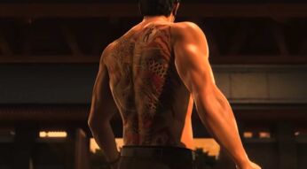 Der Rücken des Protagonisten aus Like a Dragon Gaiden