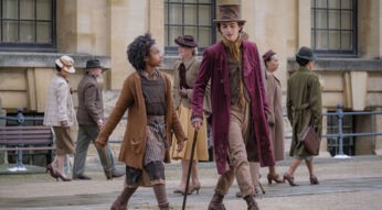 Calah Lane als Noodle und Timothée Chalamet als Willy Wonka