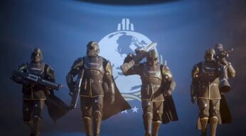 Eine Gruppe aus vier Personen in Helldivers 2