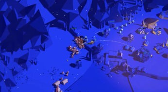 Ein Kampf auf der Karte „Frostsee“ im Spiel Thronefall