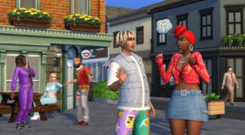 Zwei Sims unterhalten sich.