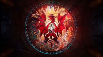 Ein Kirchenfenster mit Drachensymbol aus Dragon's Dogma 2