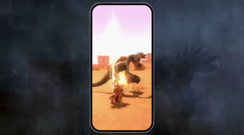 Ein Kampf gegen ein Monster in Monster Hunter Now