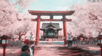 Ein Schrein in einem neuen Gebiet in Palworld