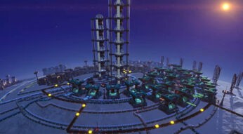 Eine große Fabrik in Dyson Sphere Program